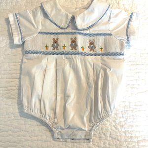 Stitchy Fish Smocked Easter Bubble 6m